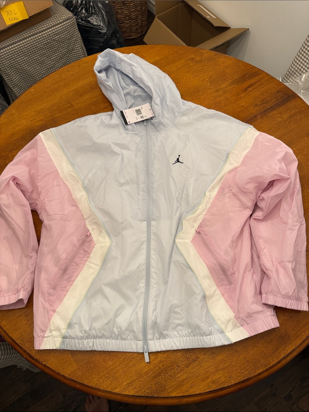 NIKE JORDAN BROOKLYN HOODED DRAFT JACKET AURA/CARMINE HF9333-472 Men’s XXL NWT